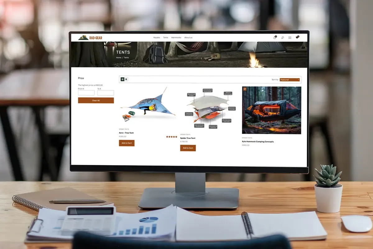 Категория с палатки в Shopify магазина на RAD-GEAR
